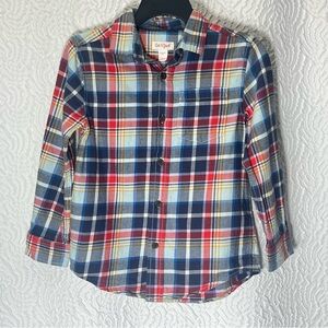 CAT & JACK Plaid Button Down Long Sleeve Shirt